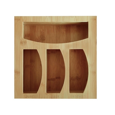 Настраиваемый логотип Бамбуковый Ziplock Bag Storage Organizer с размерами 30x30x7.6cm