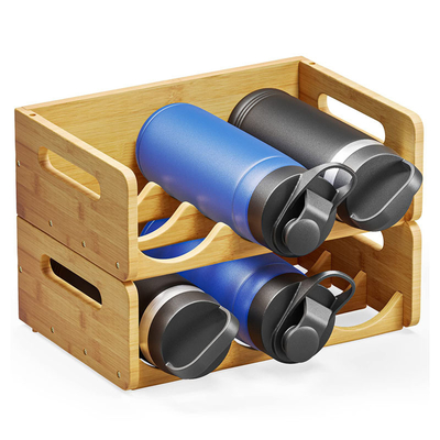 BAMBOO Water Bottle Organizer с этикетками Нескладаемая стойка для кухни