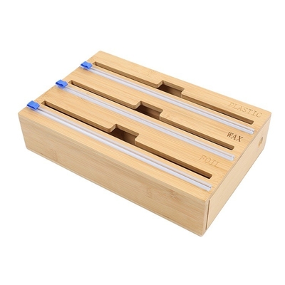 Стенный монтаж GLOSSY BAMBOO 3 в 1 оберточный распределитель с резчиком и организатором 35.5*25*7.8 см