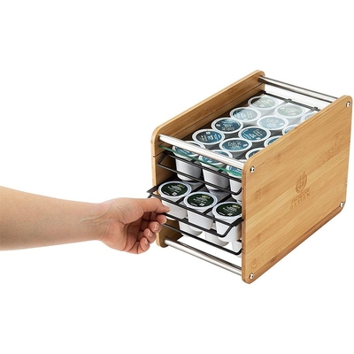 35 Складка подложки Бамбуковые кофейные чашки K-cups подложки организатор дисплейная стойка с трехслойным дизайном