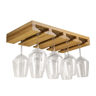 BAMBOO Home Bar Wall Mount Wine Glass Hanging Rack Cup Hanger Goblet Shelf Locker (Бамбуковый домашний бар, настенный горшок, винный стеклянный шкаф, винный шкаф)